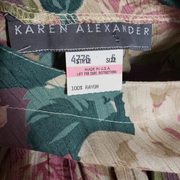 SOLD Vintage Karen Alexander Floral Dress - Picture 10 of 13